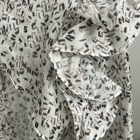 Anthropologie Maeve cheetah tie ruffle sleeve duster kimono one size - Picture 8 of 10